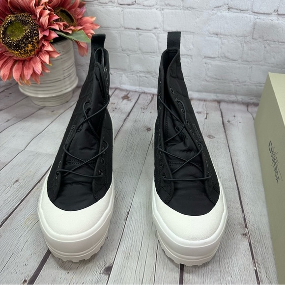 NWT superga black bristol- 2644 alpina quilted nylon platform high tops sz 9 - Picture 3 of 11